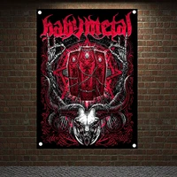 babymetal rock music macabre art poster wall art hd print banners collections music pictures canvas flags tapestry home decor