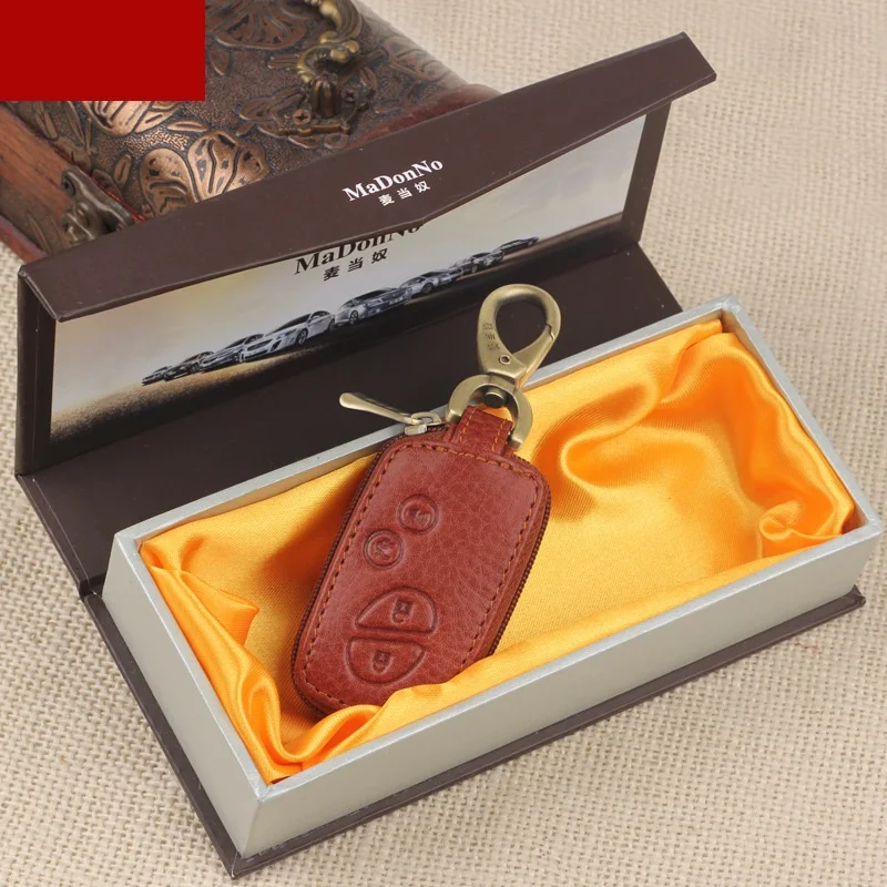 Натуральная кожа Автомобильный Брелок дистанционного управления с ключом чехол