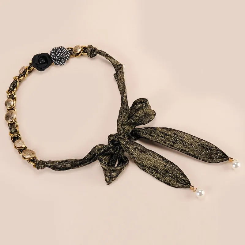 Ремень Тканевый длинный женский индивидуальный металлический декоративный пояс