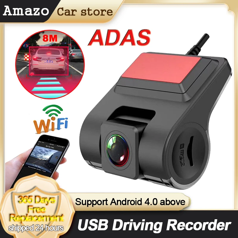 Full HD 1080P видеорегистратор ADAS Автомобильный WIFI Android автомобильный Регистратор