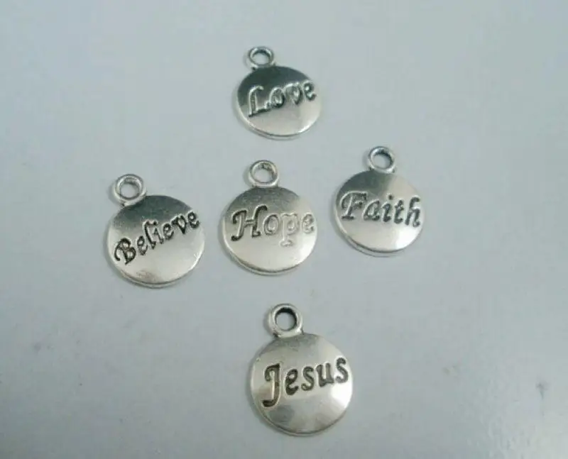 Из антикварного серебра с надписью Hope верю что любовь вера подвеска Иисус Кулоны