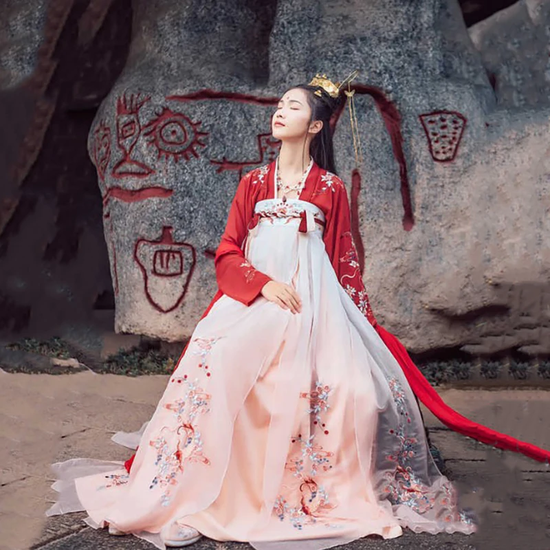 Hnafu Hanfu древний китайский костюм, платье Koi, традиционная китайская одежда для женщин, сказочный дизайн, Стильные повседневные праздничные наряды для танцев - Цвет: Hnafu