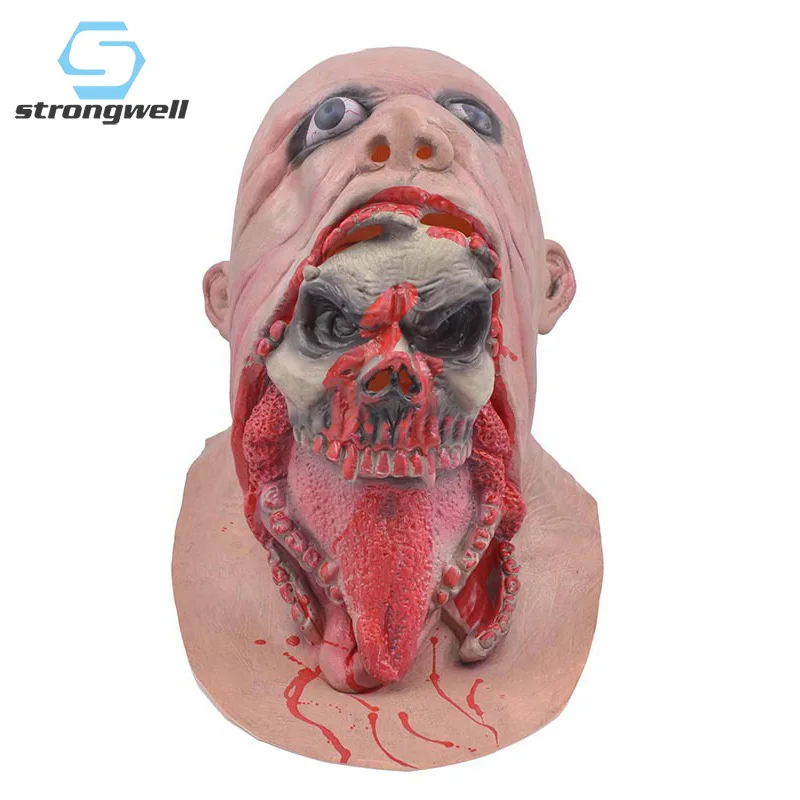 Strongwell America Zombie Ghost Mask Horror Halloween Scary Walking Dead Evil Resident Performance Props Men Prom Party Supplies Cosplay Festival