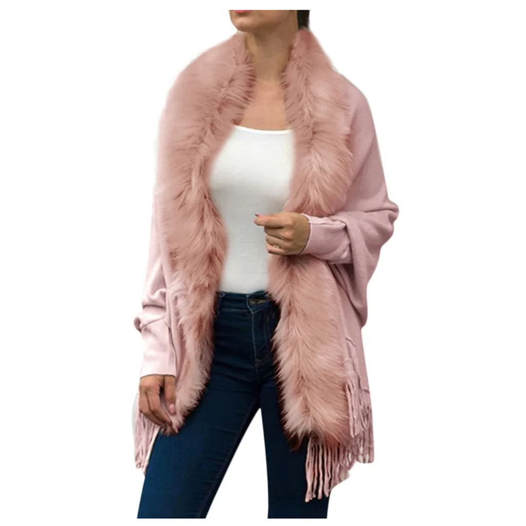 Женское осеннее пальто большой размер куртка с длинным рукавом женская вязаная