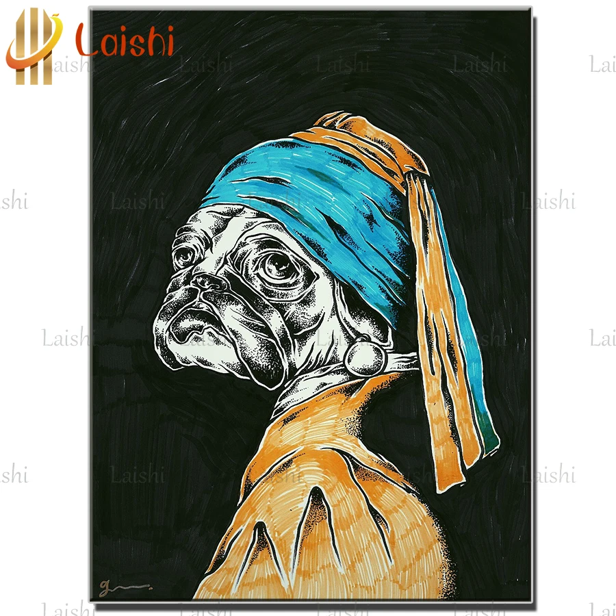 

5d алмазная вышивка, Забавный Французский бульдог, серьги с жемчугом, распродажа, полная квадратная Круглая Мозаика, рисунок, домашний декор