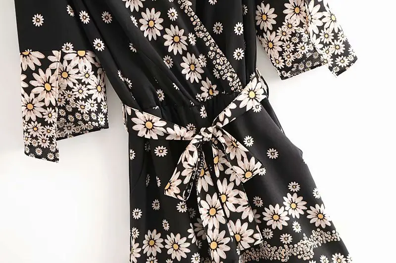 

2020 Summer Women Rompers New Floral Printing Elegant Playsuits V-neck Wrap Jumpsuits One Piece Sexy Bodysuits Boho Suits