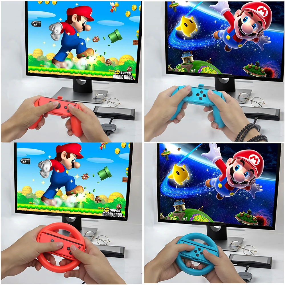Game Accessories Set Racing Steering Wheel for Nintend Switch Handle Grips Nintendo Joycon Caps for Nintendo Switch NS Gamepad images - 6