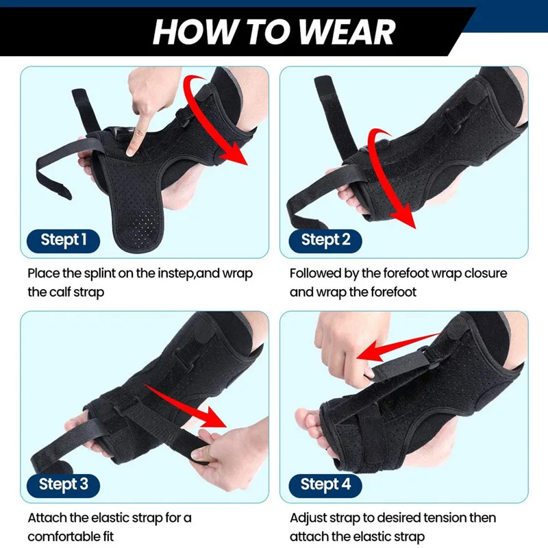 

Toe valgus Adjustable Plantar Fasciitis Night Foot Splint Drop Orthotic Brace Elastic Dorsal Night Splint Foot Health Care Tools