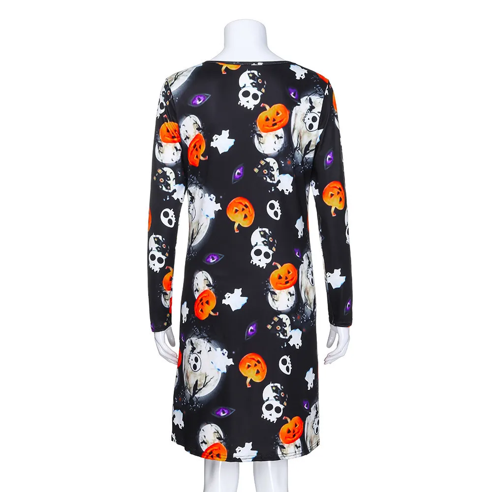 Хит продаж женский длинный рукав тыква Череп Хэллоуин вечерний Выпускной костюм