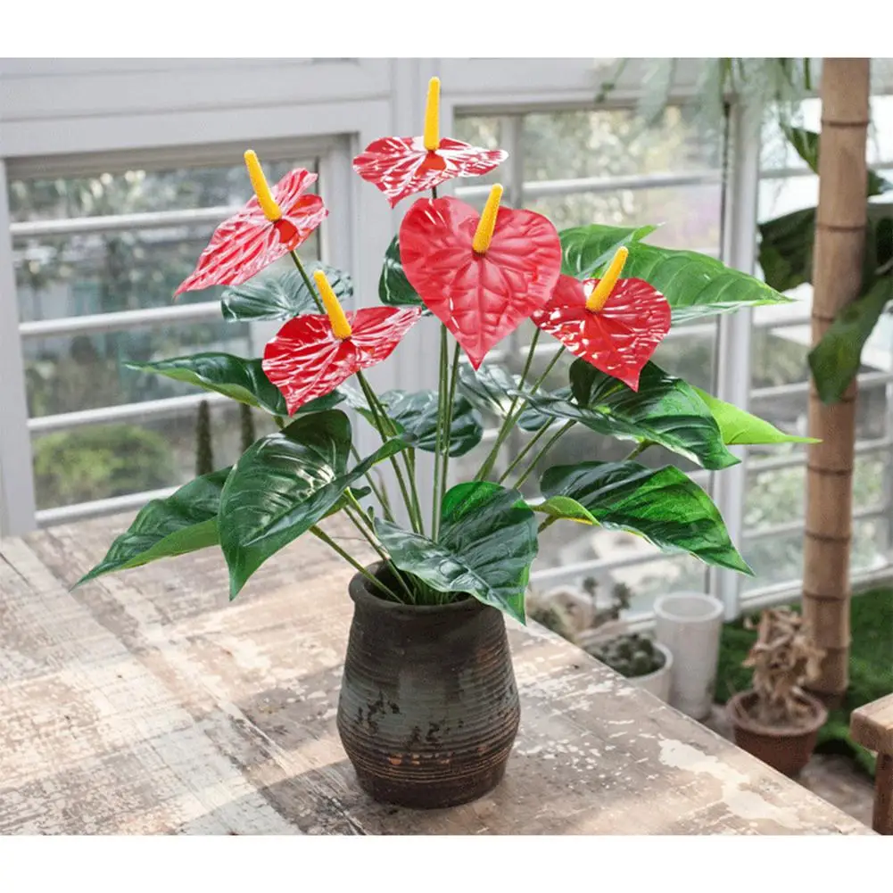 Искусственные цветы антуриум бонсай украшения DIY балконные цветочные горшки для