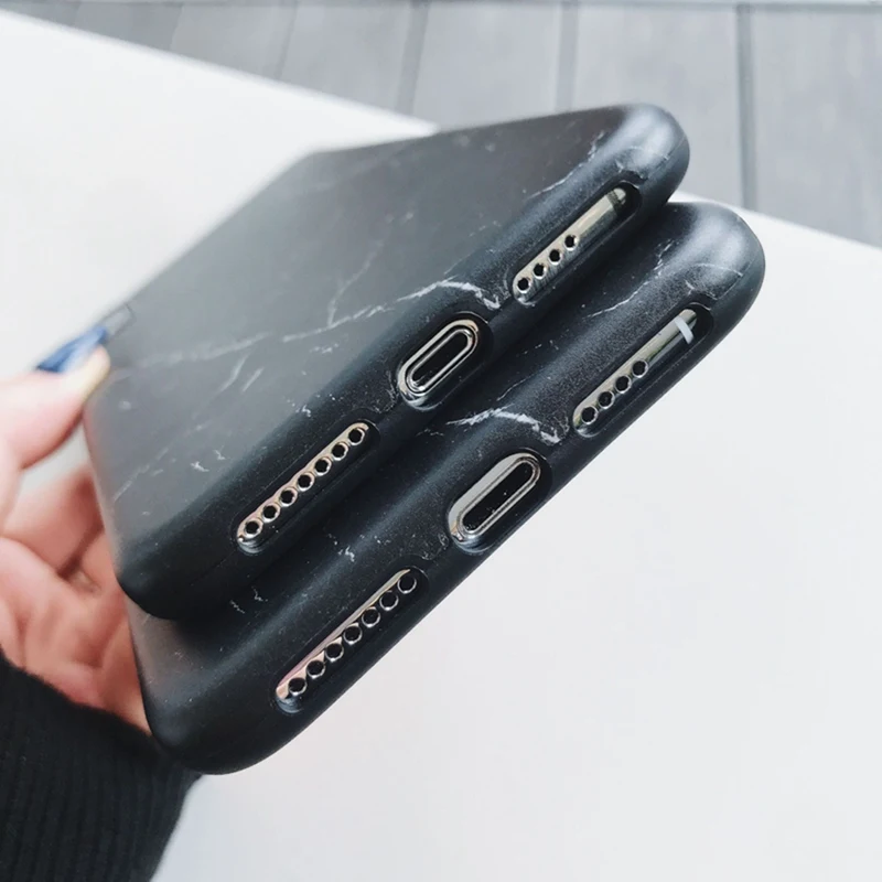 Черный мраморный силиконовый мягкий чехол все включено для телефона iphone XS Max XR X 6