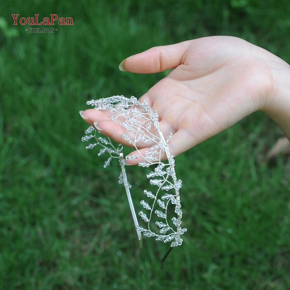 

TOPQUEEN HP167 Bridal Tiara and Crown Wedding Headdress Wedding Hair Jewelry with Crystal Handmade Bridal Headwear Headband