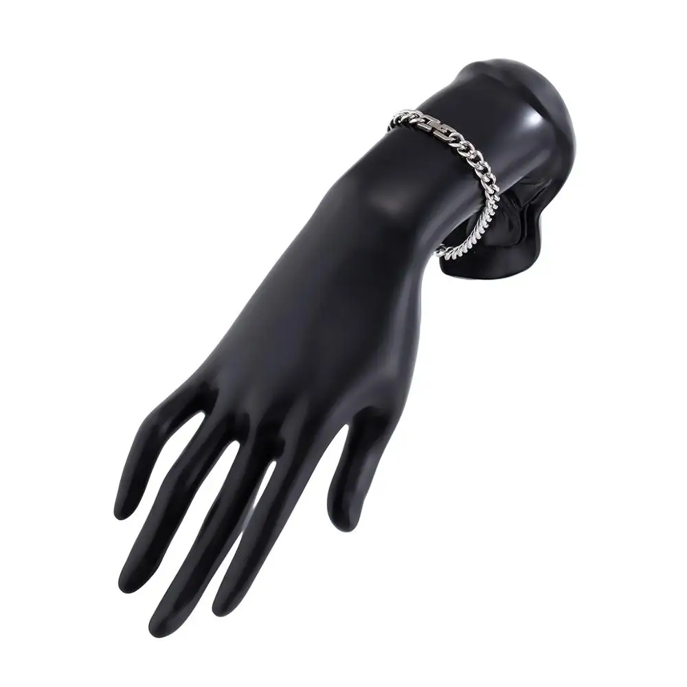 

IngeSight.Z Stainless Steel Curb Cuban Link Chain Bracelets Bangles Silver Color Friendship Bracelets Wrist Chain Women Jewelry