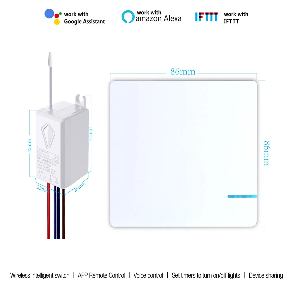 Smernit беспроводной переключатель 220 В smart настенный Wi Fi адаптер дистанционное
