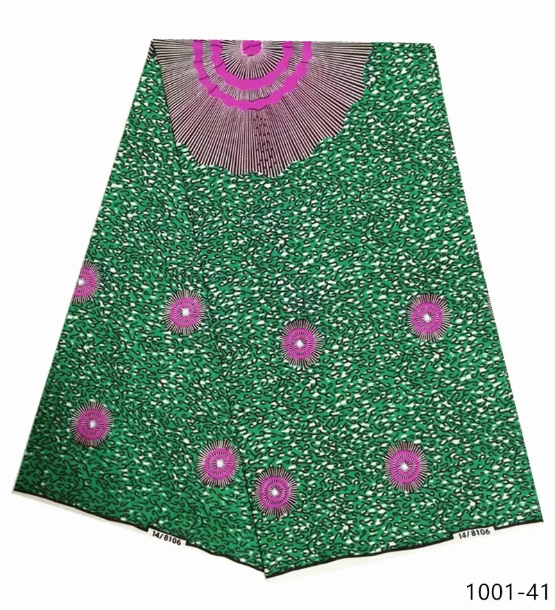 

African Wax Fabric 100% Polyester Floral Print Fabric For Women Dress Clothes Diy Sewing Materials For The Wedding 6 yards 1001