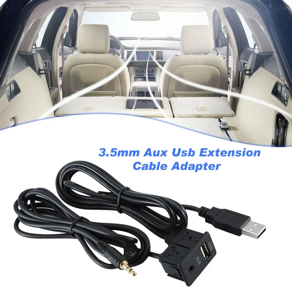 Car Dash Flush Mount USB Port Panel Auto Boat 3.5mm AUX Extension Cable Adapter for Toyota I Meter |