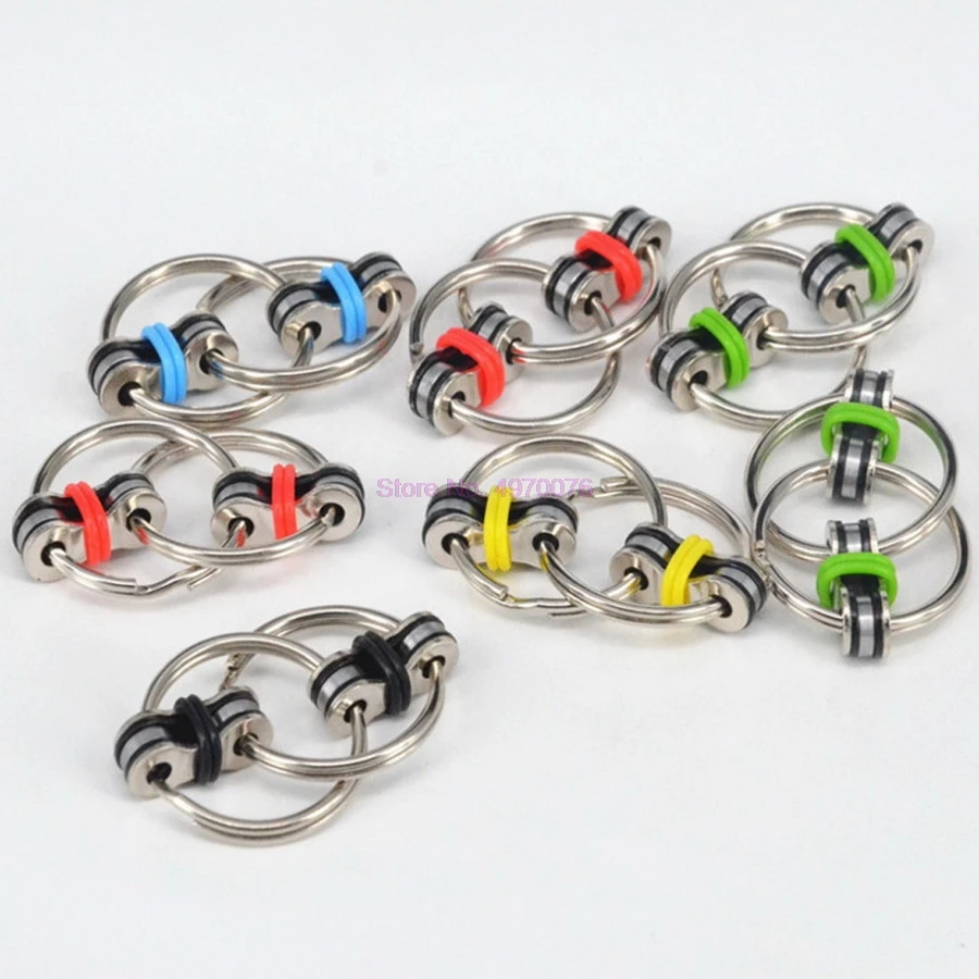DHL 500 шт Новое кольцо для ключей ручной Tri Spinner уменьшает стресс Непоседа игрушка