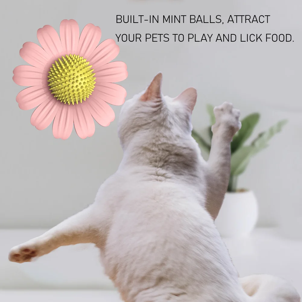 

Multifunctional Daisy Flower Shaped Pet Hair Removal Scratch Device Luminous Rotating Mint Ball Sunflower Cleaning Cat Hair Brus