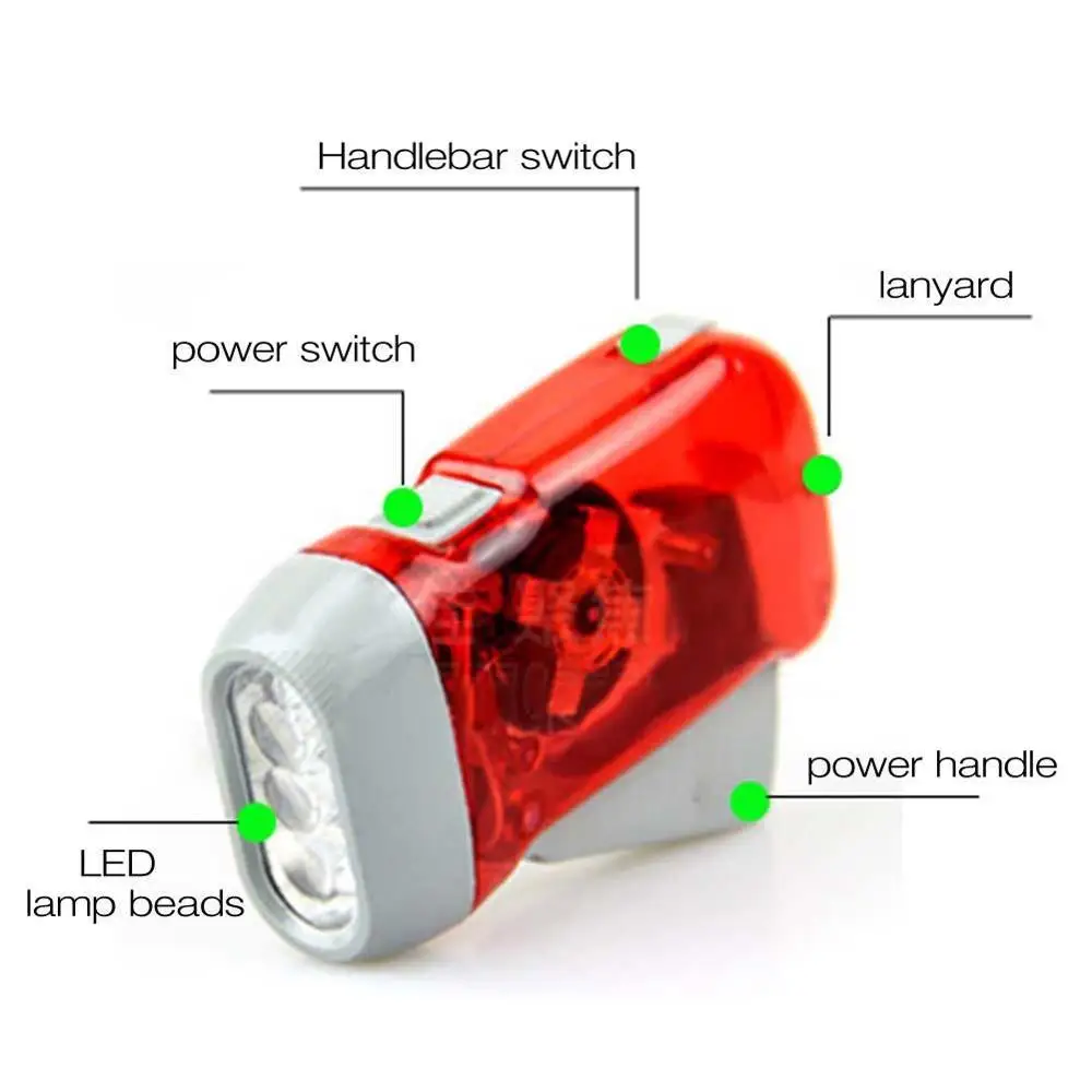 3 светодиодных фонаря ручной прессования шатун Динамо машины фонарик
