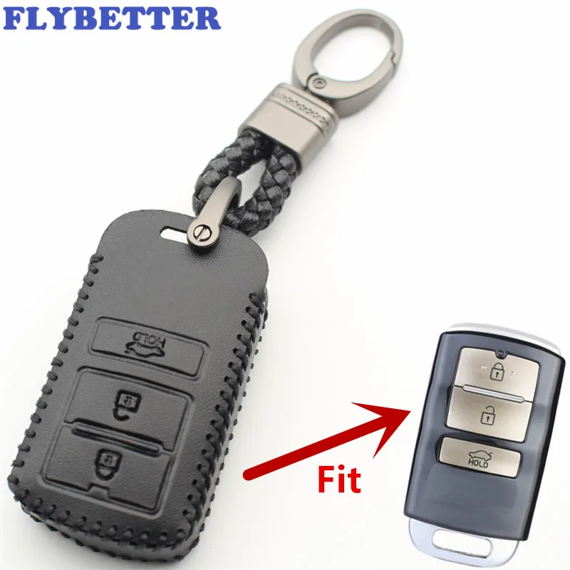 FLYBETTER чехол из натуральной кожи с 3 кнопками без ключа для Kia Cadenza L575|Футляр
