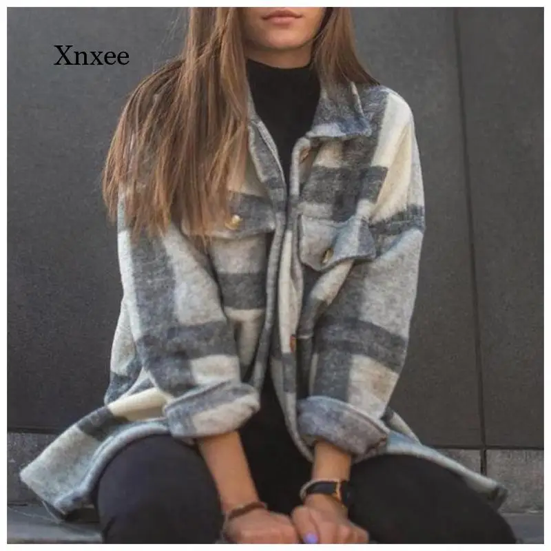 

Куртка женская клетчатая с капюшоном, Свободный Топ, уличная одежда с поясом, пиджак большого размера, весна-осень