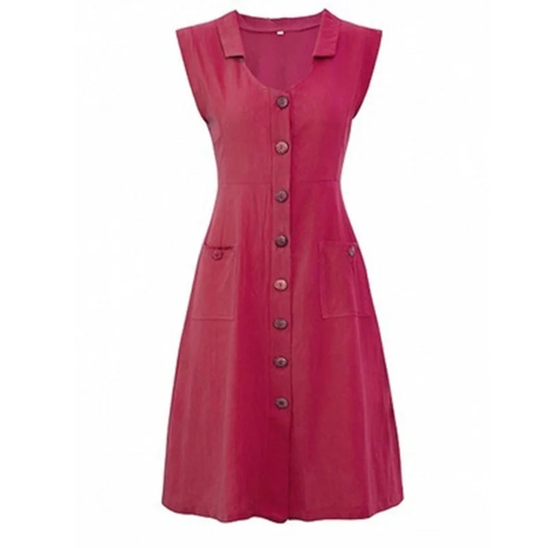 Платье женское однобортное с V-образным вырезом элегантное французское модное