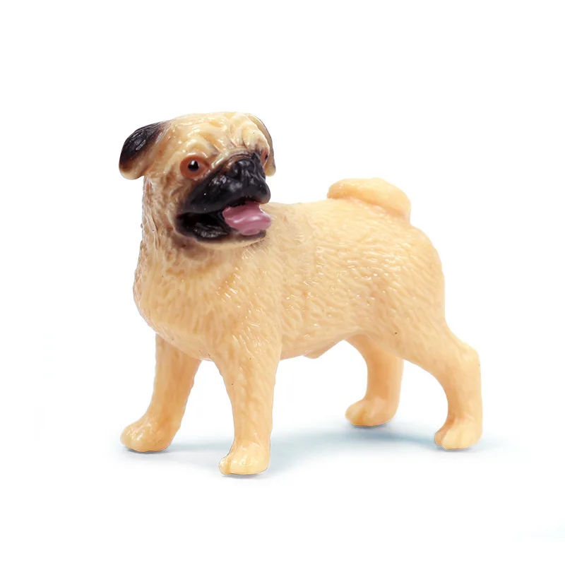Детская сплошная имитация диких животных модель собаки мини мопс собака Шарпей