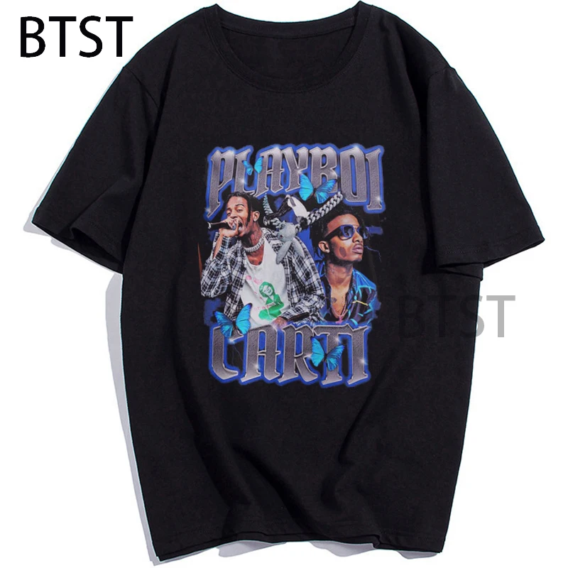 

Playboi Carti T-shirt Vintage Rap Tee Shirt hip hop clothing T Shirt Women men loose Casual Summer Streetwear Tee Shirt Harajuku