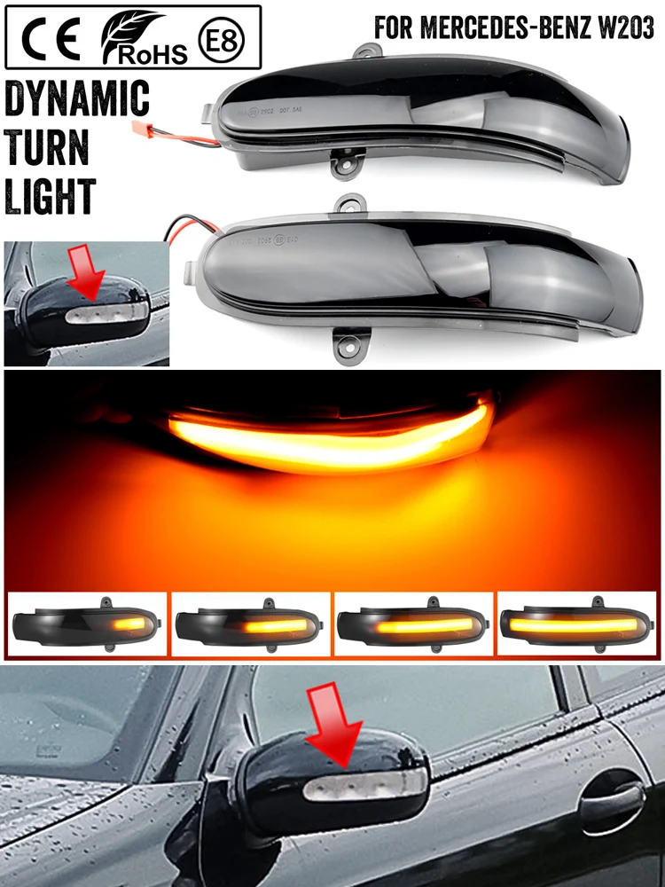 2 шт. Динамический указатель поворота светильник Светодиодный Боковой зеркало