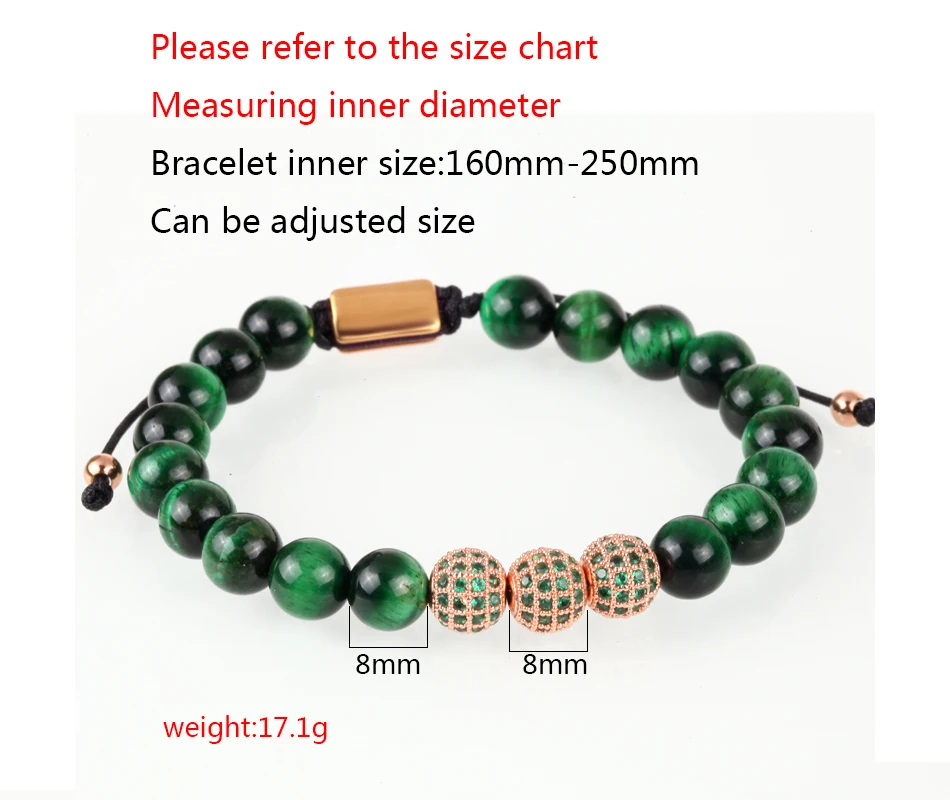 Зеленый браслет из натурального камня тигровый глаз нержавеющей стали с