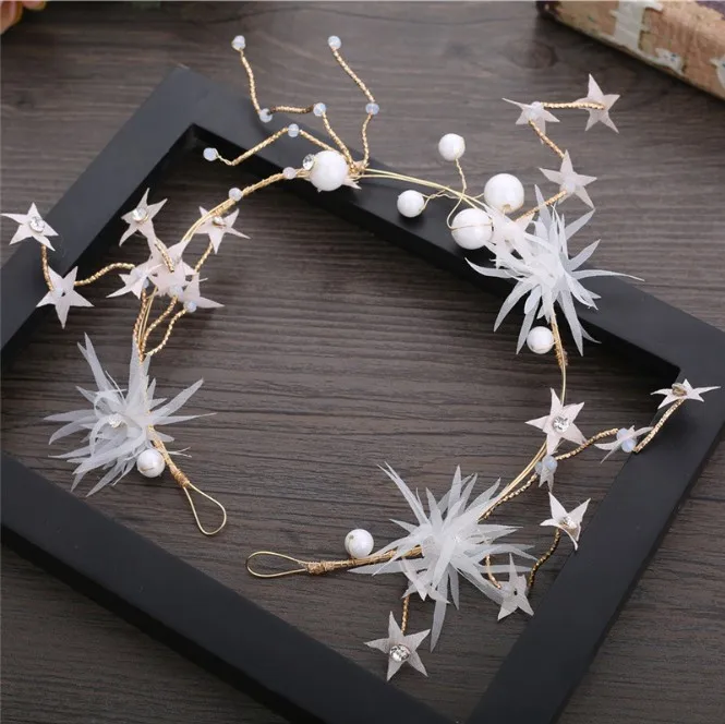 Женский обруч для волос с цветами и звездами|Украшения волос| |