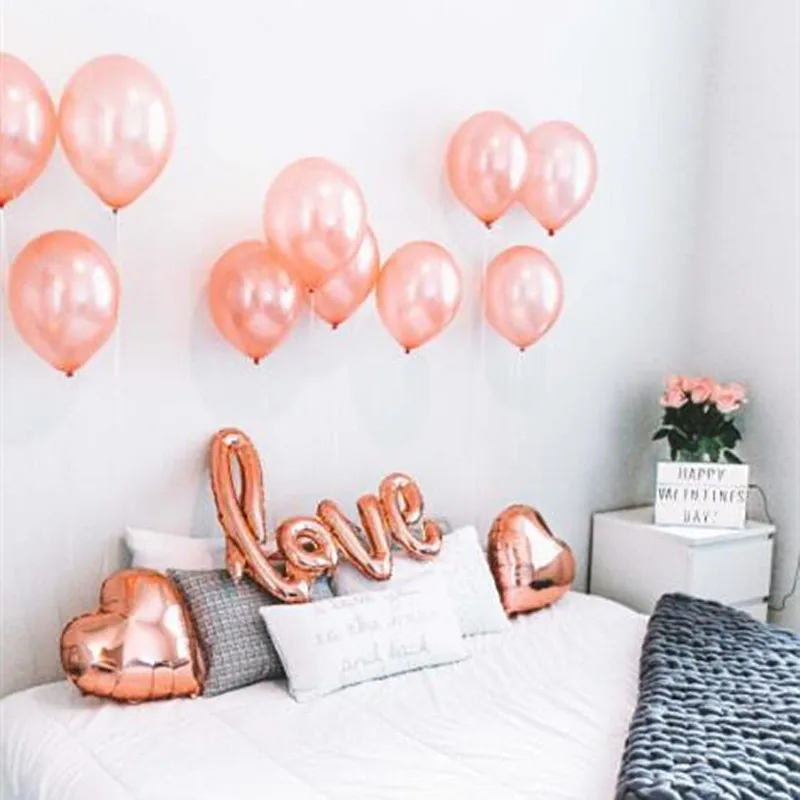 Звезда розового золота сердце шар фольга шампанское шары Свадебная вечеринка