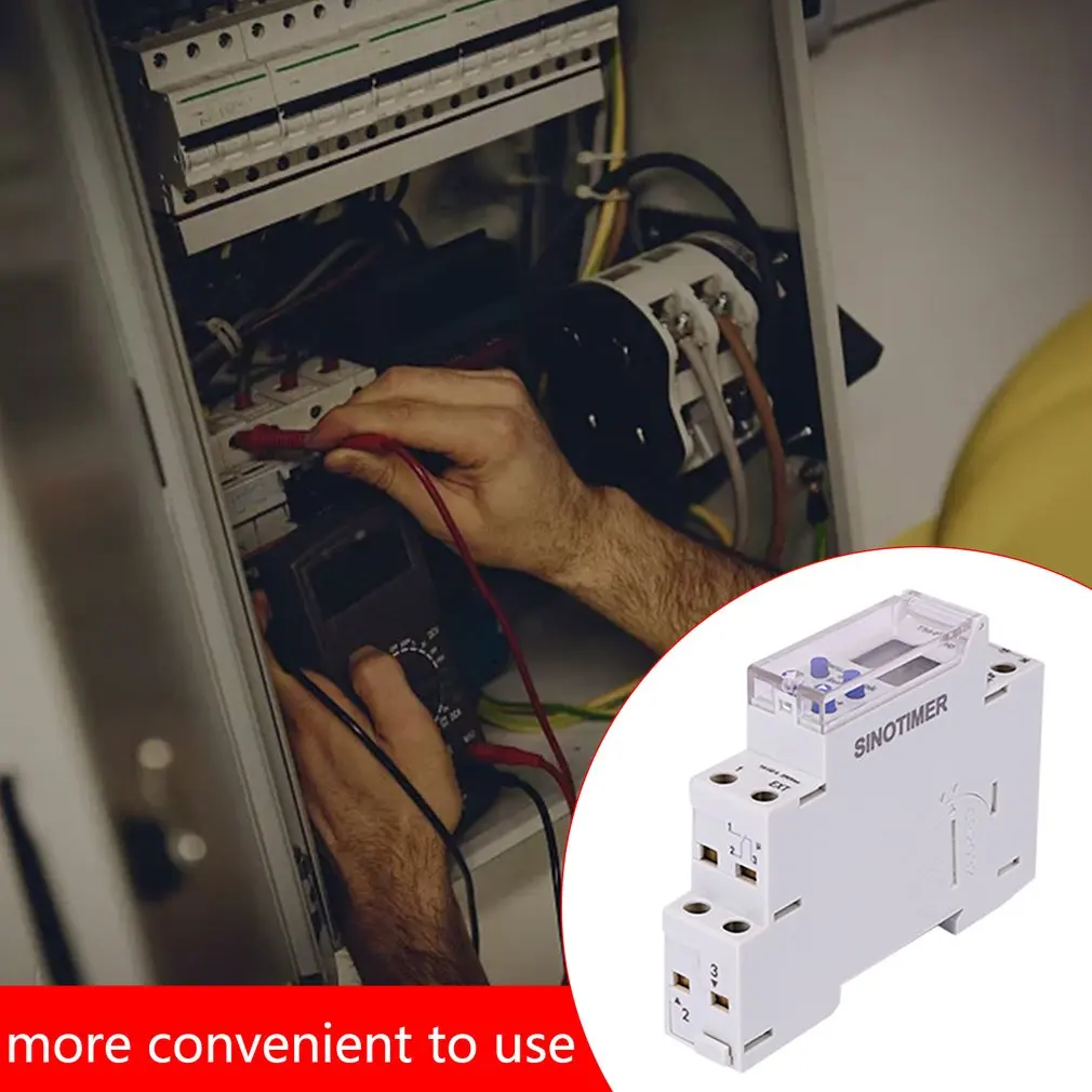 

Программируемый таймер SINOTIMER TM610, ЖК-дисплей, 18 мм, один модуль, Din-рейка, 220 В, внешний триггерный переключатель