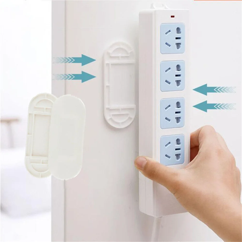 

2 Sets Wall Mounted Socket Fixer Remote Control Router Holder Cable Wire Sticker Organizer Desk Set Desk Accessories Organizer