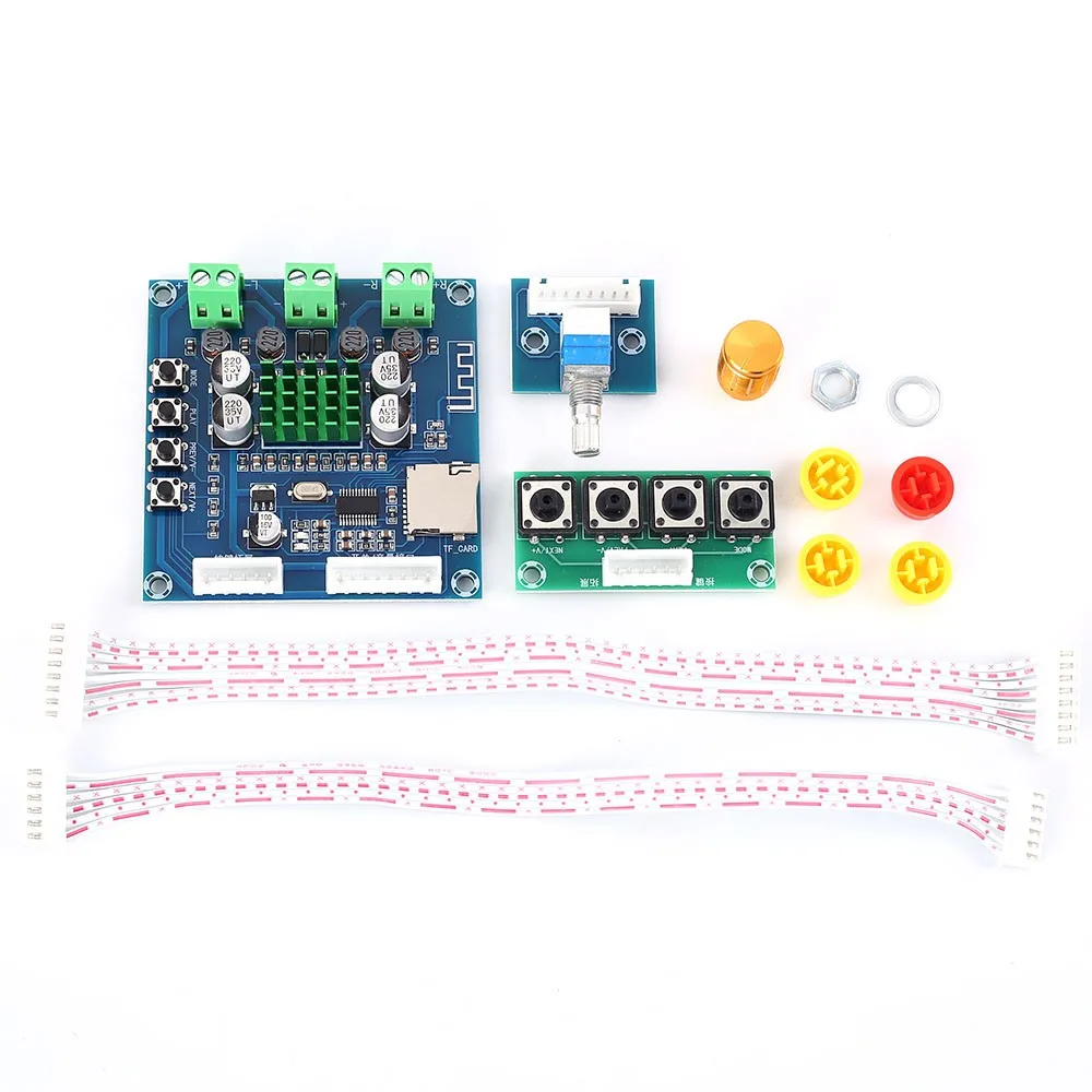 DC 12V-24V Bluetooth Dual Channel Audio Stereo Digital Power Amplifier Board 15W+15W Wireless Receiver Support TF Card | Инструменты