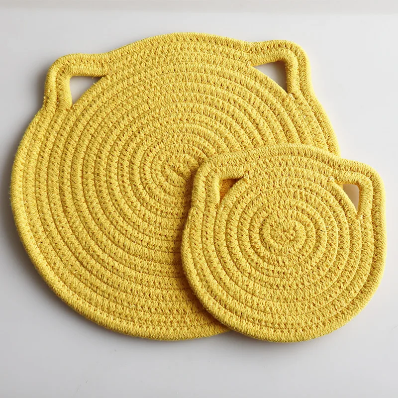 

1Pc Creative Cat's Ear Shaped Hanging Table Mat Coaster Cup Drinks Holder Mat Tableware Placemat Coffee Pads