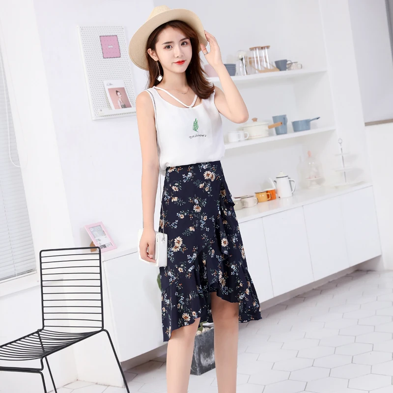 

2020 Spring Summer High-Quality High Waist Elastic Layered A-line Ruffle Fishtail Skirt Harajuku Soft Tulle Skirt Z11