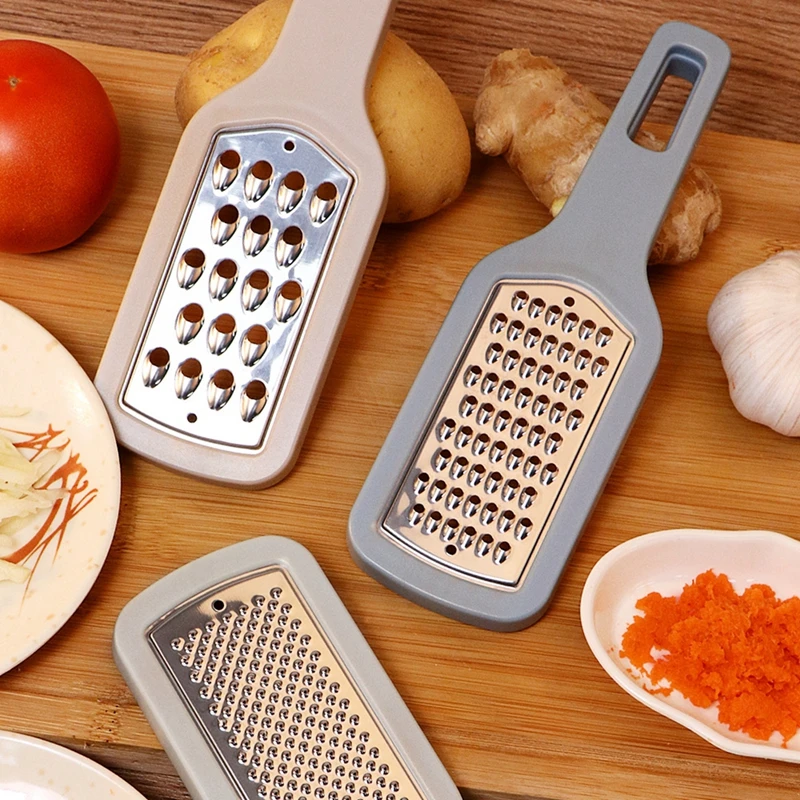 

3PCS Justdolife Kitchen Cheese Grater Stainless Steel Vegetable Slicer Hand Grater Citrus Zester Multi-Purpose Kitchen Tool