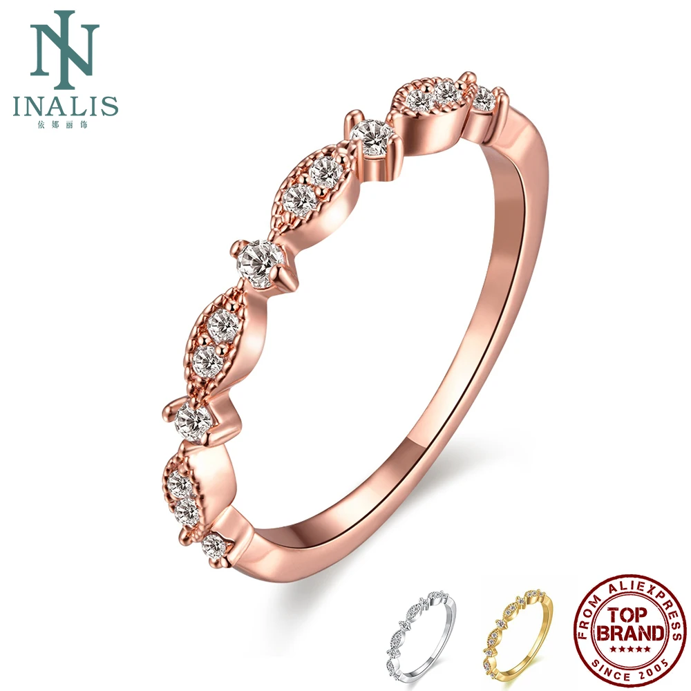 Женское медное кольцо с фианитом 5 А 3 цвета|wedding rings|class ringgold color |