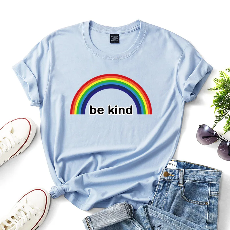 

Sugarbaby New Arrival Be kind T-shirt Fashion Tumblr Tees Rainbowl shirt Fashion girls tumblr t shirts Drop Ship