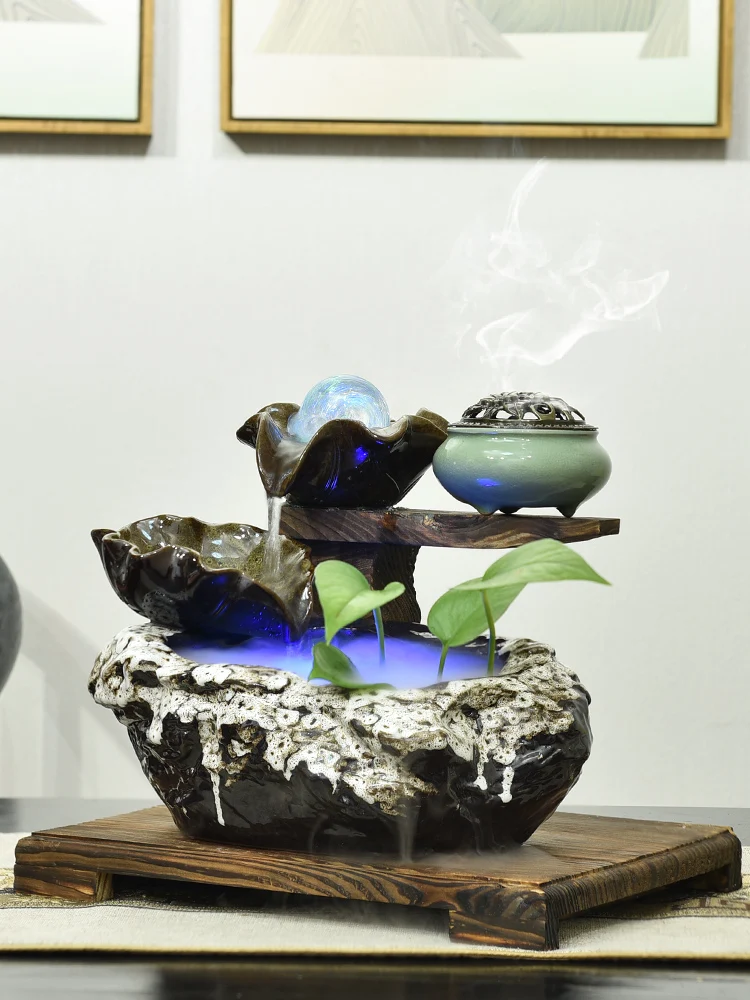 

Fengshui wheel Zhaocai water ornaments Zen landscape fountain to dribble indoor porch tabletop bonsai decorations
