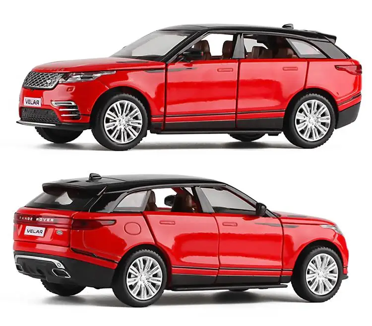 Изысканный подарок 1:32 Velar внедорожная модель из сплава, имитация литого металла звук и светильник возврат 6 дверей модель внедорожника