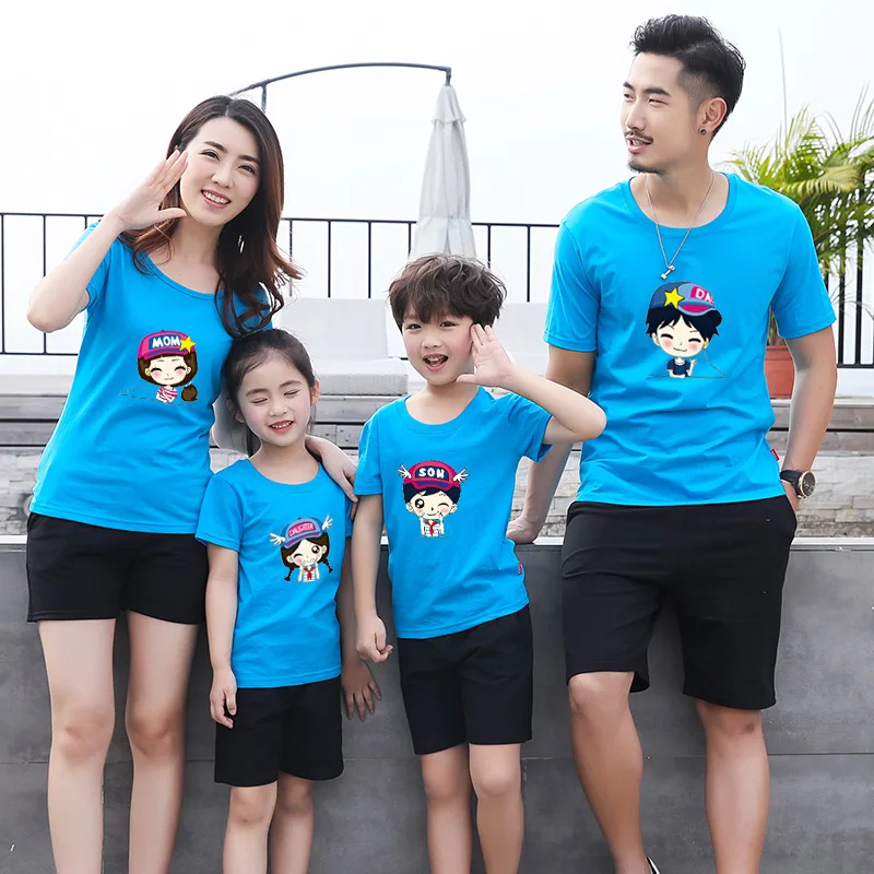 Семейная Одинаковая одежда для матери отца дочери и меня летняя футболка