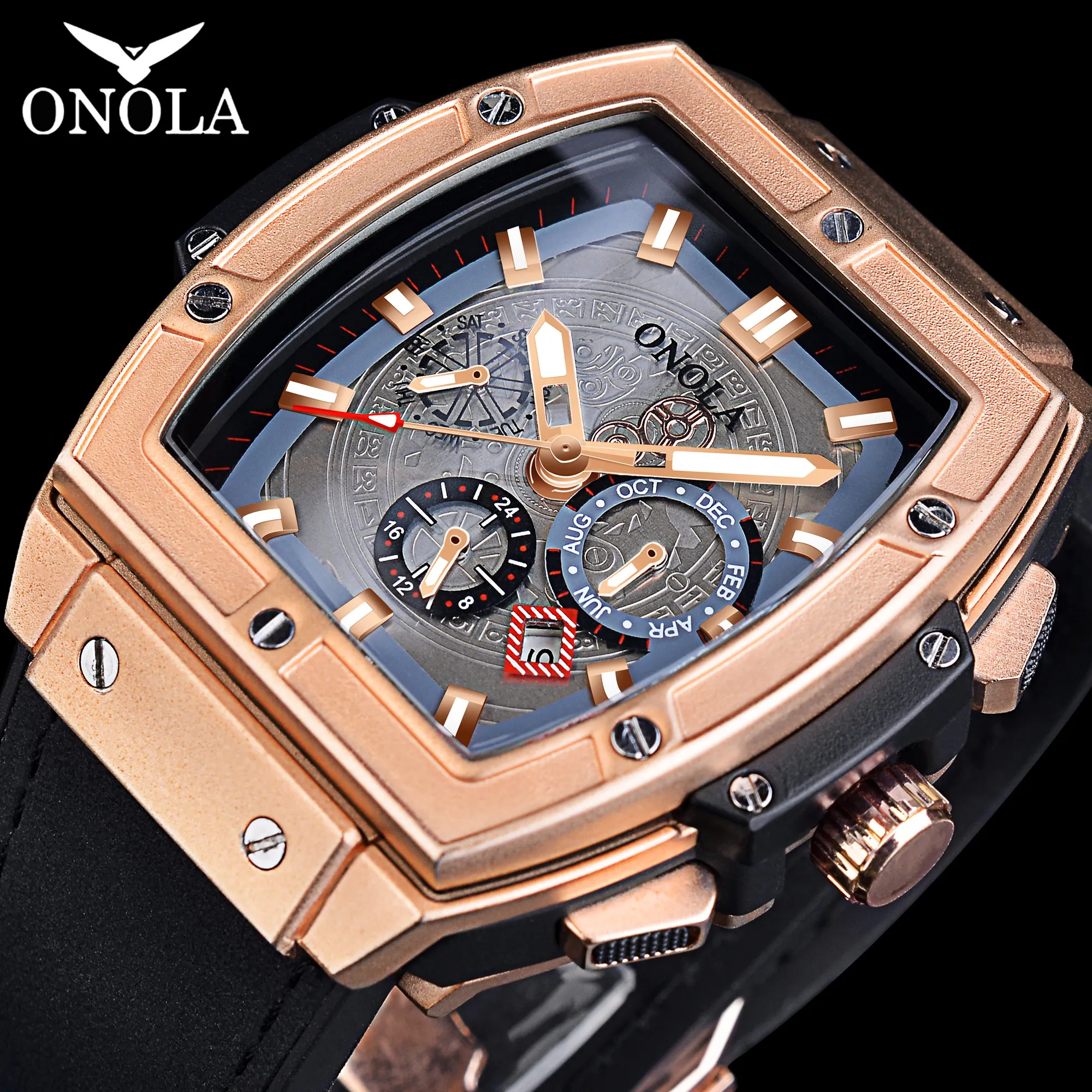 

ONOLA Classic Automatic Mechanical Watches Waterproof Men Outdoor Watches Multifunction Military Wristwatch With Calendar Reloj