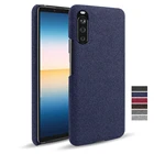 Тканевый кожаный чехол для Sony Xperia 10, 1, III, 5 II, XZ5, XZ4, XZ2, L4, Xperia5 Plus, 2, 20, 8, Тонкий ретро тканевый жесткий чехол для телефона из поликарбоната