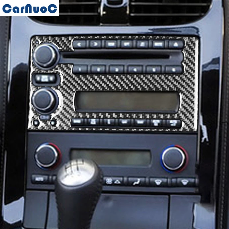 

Для Chevrolet Corvette C6 2005-2007 Автомобильная центральная консоль CD рамка панель отделка наклейка черное углеродное волокно стикер аксессуары для ст...