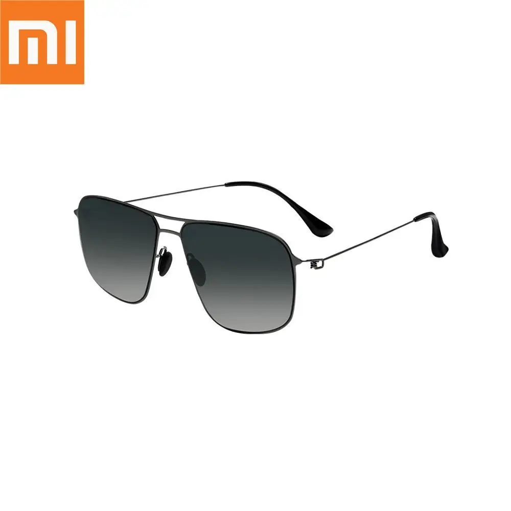 

Original Xiaomi Mijia Classic Box Sun Glasses Pro Box Gradient Gray Classic Square Stainless Steel Frame Polarized Lens anti-UV