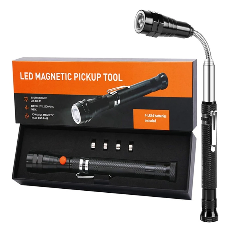 

Portable Extendable Flexible LED Flashlight Pickup Light Torch Magnetic LED Work light Picker Magnet Retractable Flashlight Lamp
