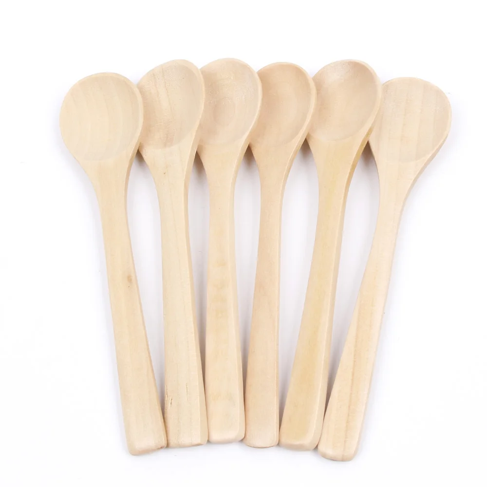 

6pcs Wooden Tea Spoon Bamboo Tableware Condiment Utensil Coffee Dishes Spoon For Serving Cooking Tools Kitchen Utensils