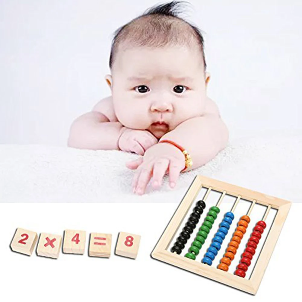 Деревянные Abacus Детские счетные цифры и алфавит буквенные блоки, создающие свои познавательные конструктивные способности развивающие игрушки